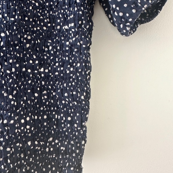 J. Crew Puff Sleeve Top - Navy/White Polka Dots - XS - Picture 3 of 8